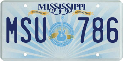 MS license plate MSU786