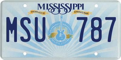 MS license plate MSU787