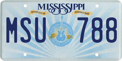 MS license plate MSU788