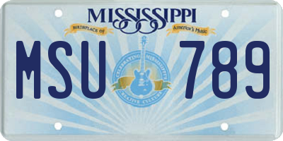MS license plate MSU789