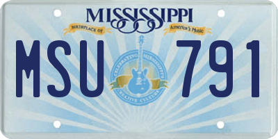 MS license plate MSU791