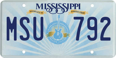 MS license plate MSU792