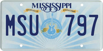 MS license plate MSU797