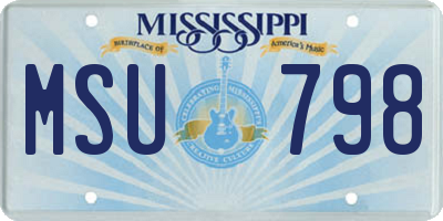 MS license plate MSU798