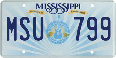 MS license plate MSU799