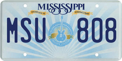 MS license plate MSU808