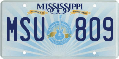 MS license plate MSU809