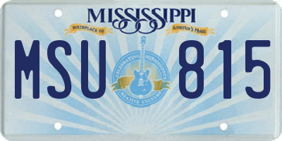 MS license plate MSU815
