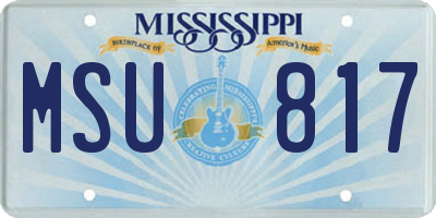 MS license plate MSU817