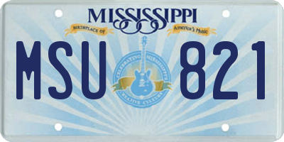 MS license plate MSU821