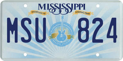 MS license plate MSU824