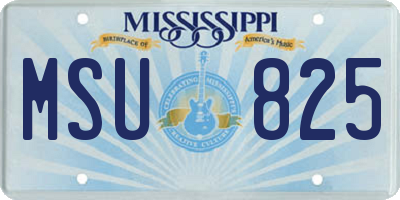 MS license plate MSU825