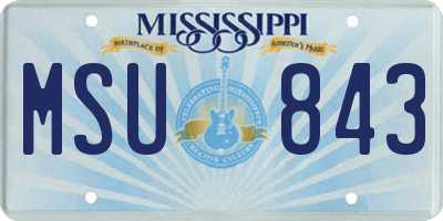 MS license plate MSU843