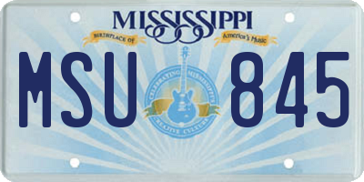 MS license plate MSU845