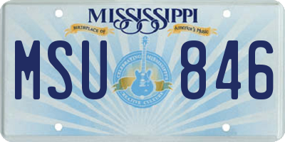 MS license plate MSU846