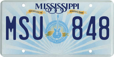 MS license plate MSU848