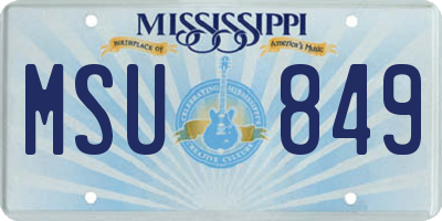 MS license plate MSU849