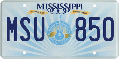 MS license plate MSU850