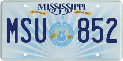 MS license plate MSU852