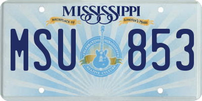 MS license plate MSU853