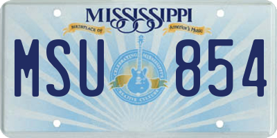 MS license plate MSU854