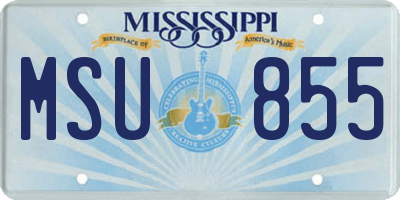 MS license plate MSU855