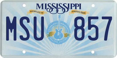 MS license plate MSU857