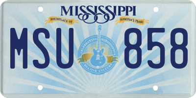 MS license plate MSU858