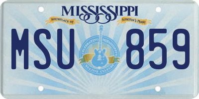 MS license plate MSU859