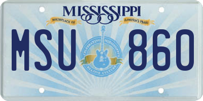 MS license plate MSU860