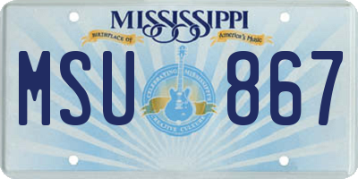 MS license plate MSU867