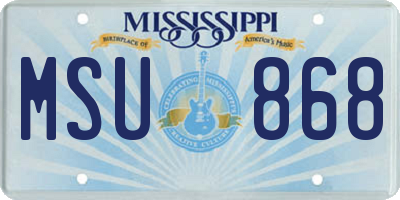 MS license plate MSU868