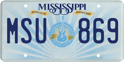 MS license plate MSU869