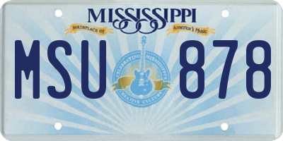 MS license plate MSU878