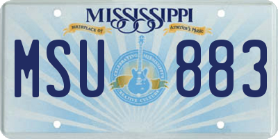 MS license plate MSU883