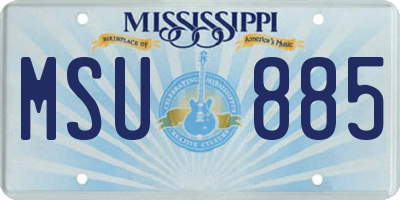 MS license plate MSU885