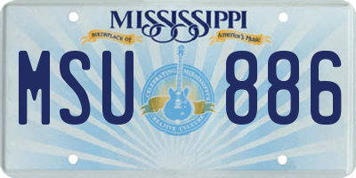 MS license plate MSU886