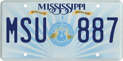 MS license plate MSU887