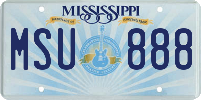 MS license plate MSU888