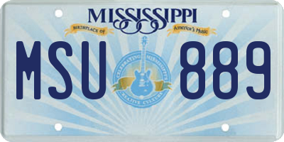 MS license plate MSU889