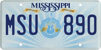 MS license plate MSU890