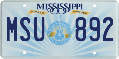 MS license plate MSU892