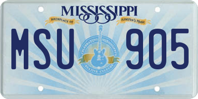 MS license plate MSU905