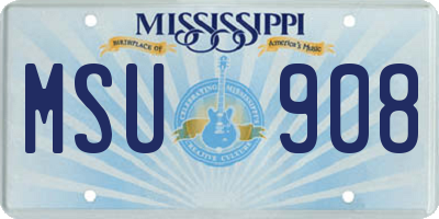MS license plate MSU908