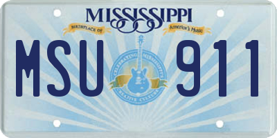 MS license plate MSU911
