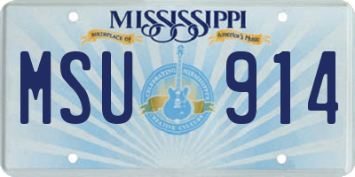 MS license plate MSU914