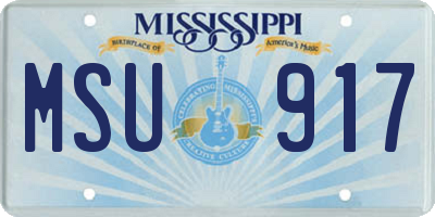MS license plate MSU917