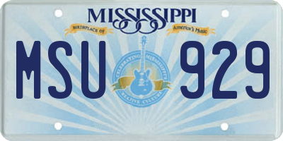 MS license plate MSU929