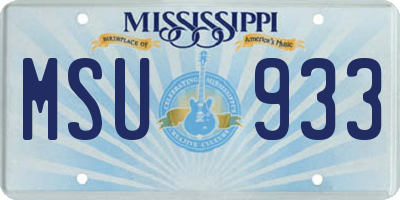 MS license plate MSU933