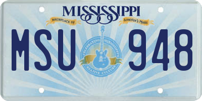 MS license plate MSU948
